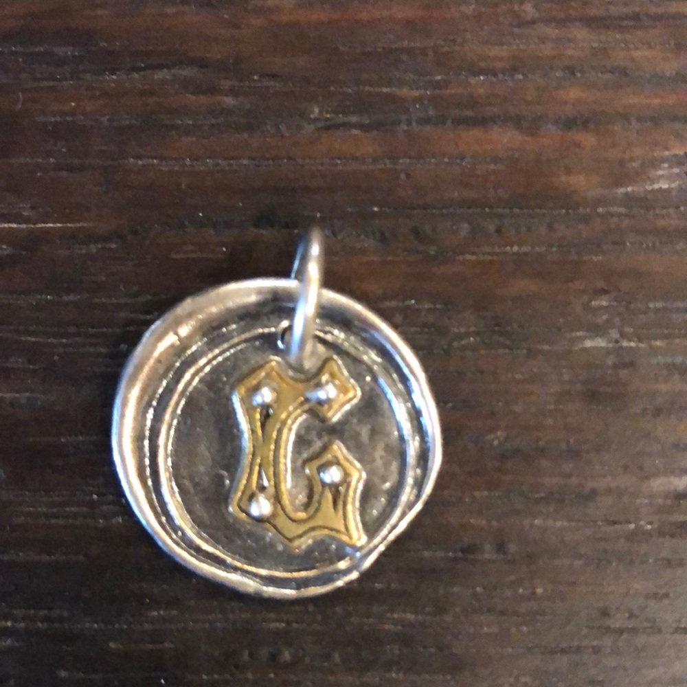 Letter “G” Rivet Insignia Charm Waxing Poetic